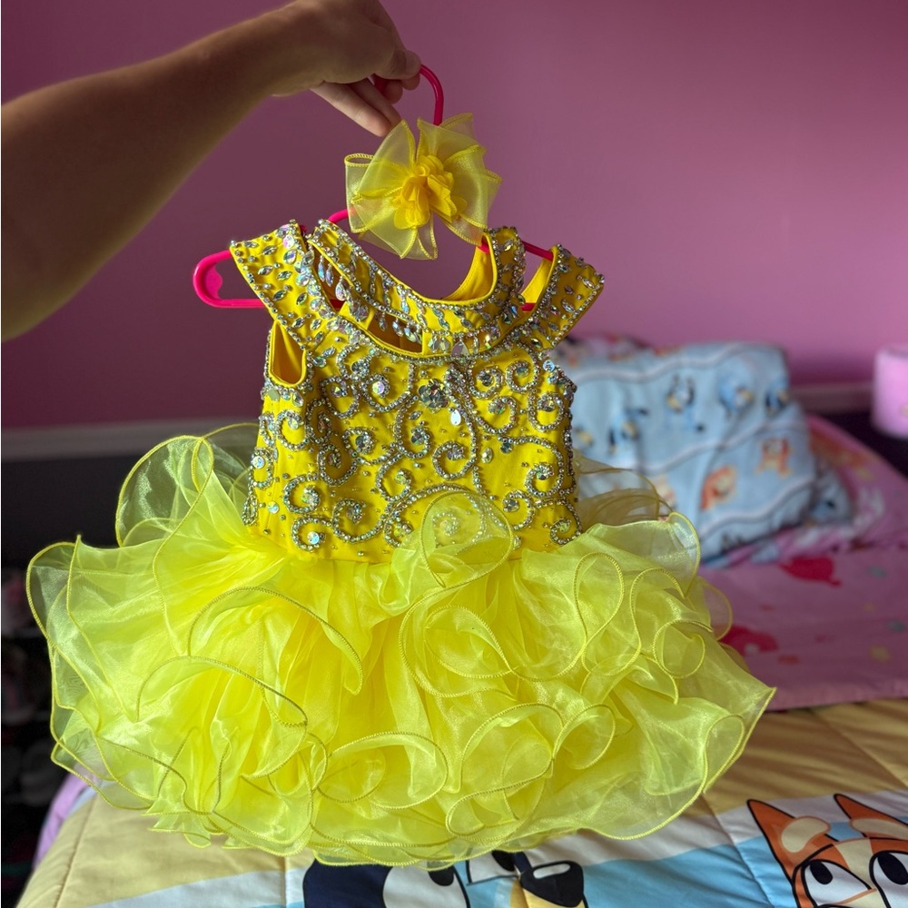 yellow toddler pageant dress